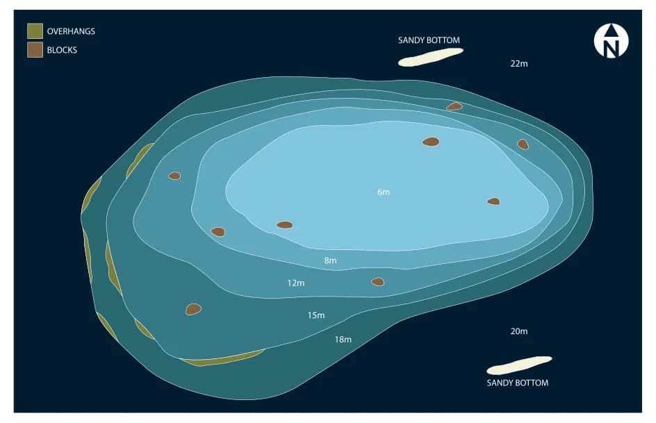 Bathymetric map of Khahanbu Thila