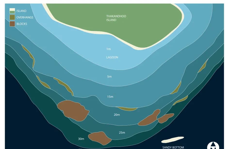 Bathymetric map of Thakandhoo Corner