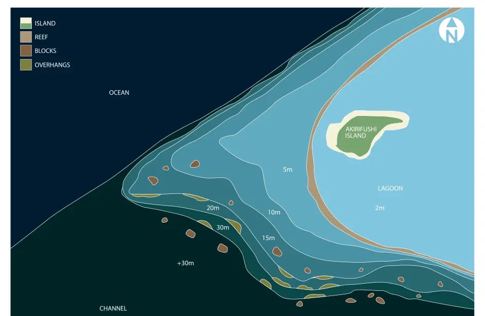 Bathymetric map of Akirifushi Caves