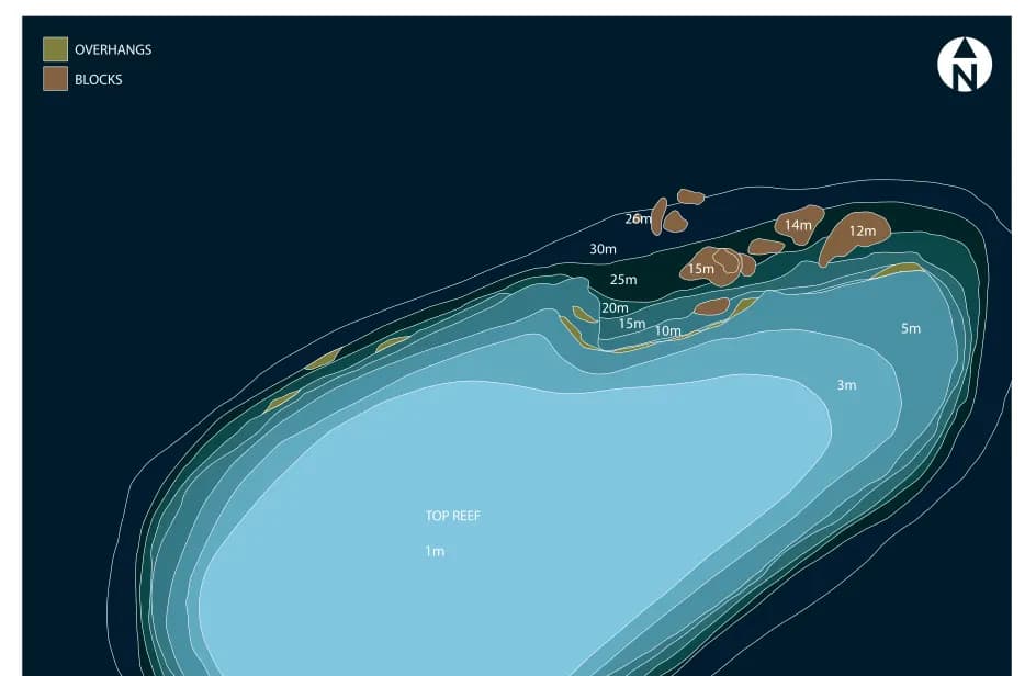 Bathymetric map of Banana Reef