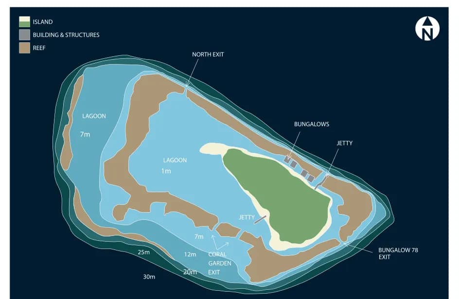 Bathymetric map of Embudu House Reef