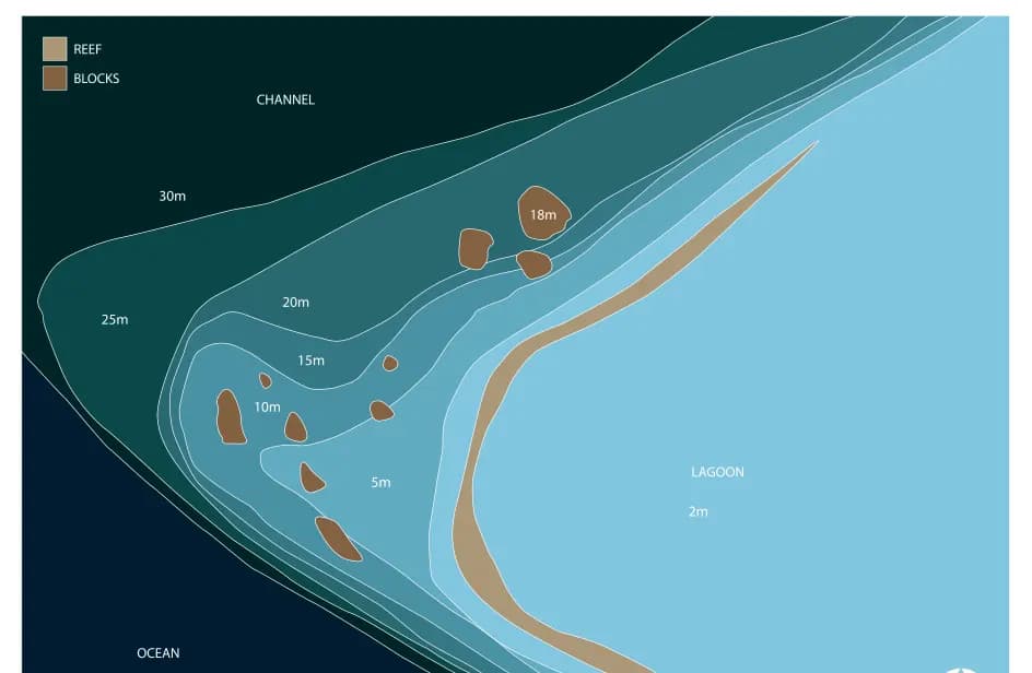 Bathymetric map of Giraavaru Corner