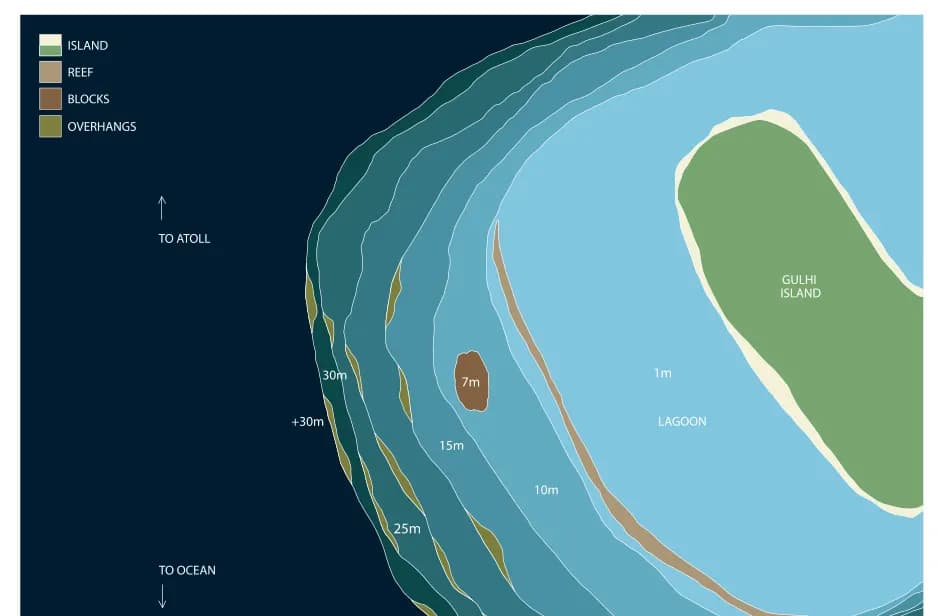 Bathymetric map of Gulhi Faru