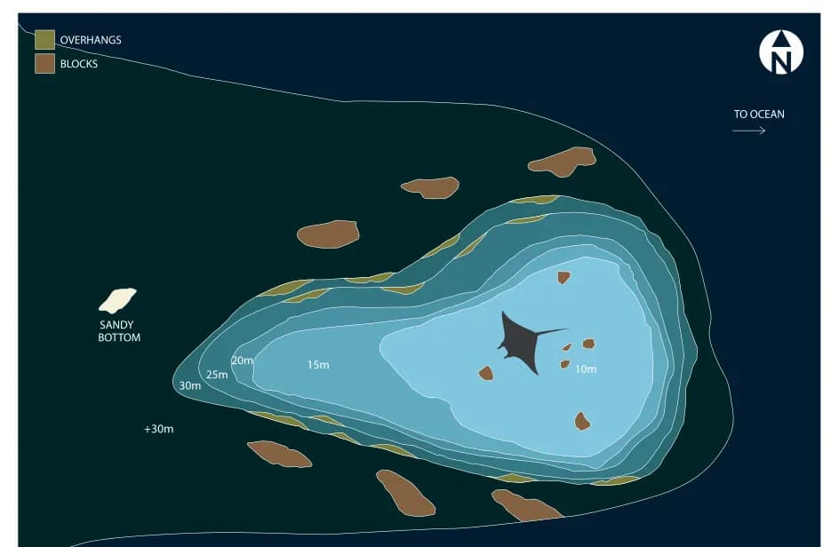 Bathymetric map of Gulhi Thila / Dhigu Thila