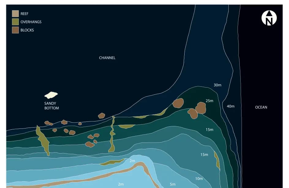 Bathymetric map of Guraidhoo Corner