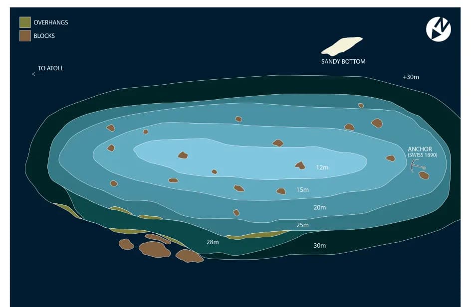 Bathymetric map of Helengeli Thila