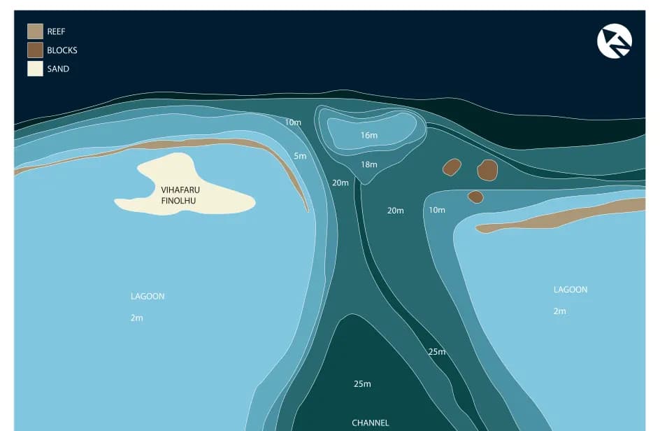 Bathymetric map of Fathima Kandu