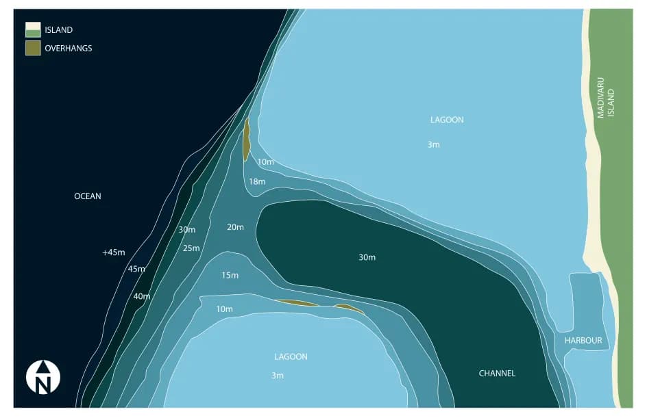 Bathymetric map of Naifaru Kandu