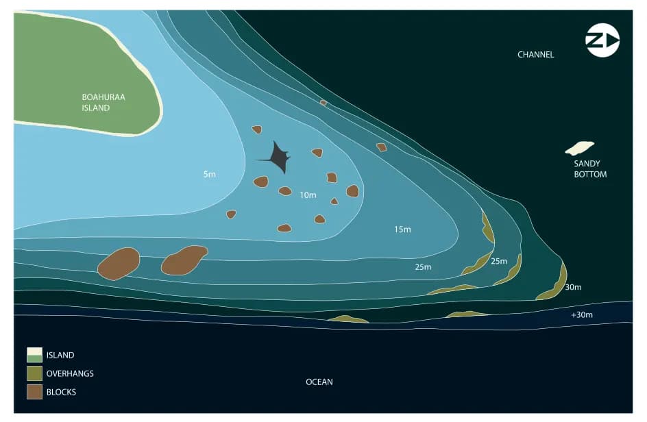 Bathymetric map of Muli Corner