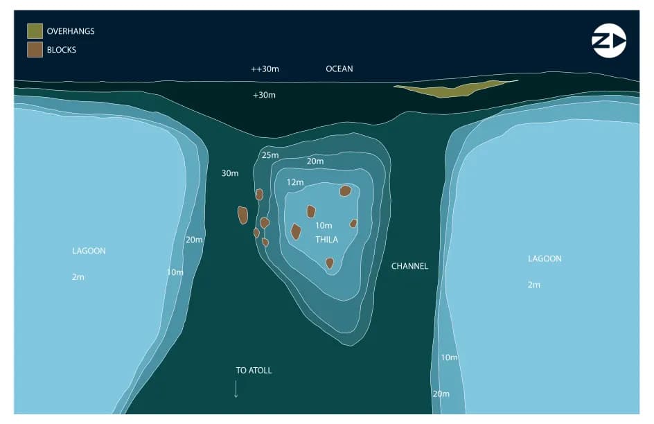 Bathymetric map of Raabandhihuraa Kandu