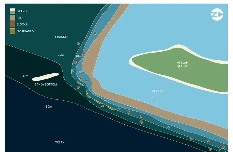 Bathymetric map of Veyvah Corner