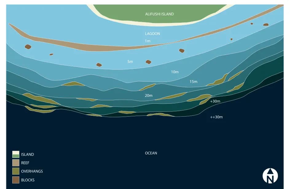 Bathymetric map of Alifushi