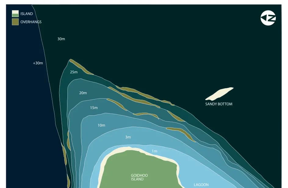 Bathymetric map of Goidhoo Corner