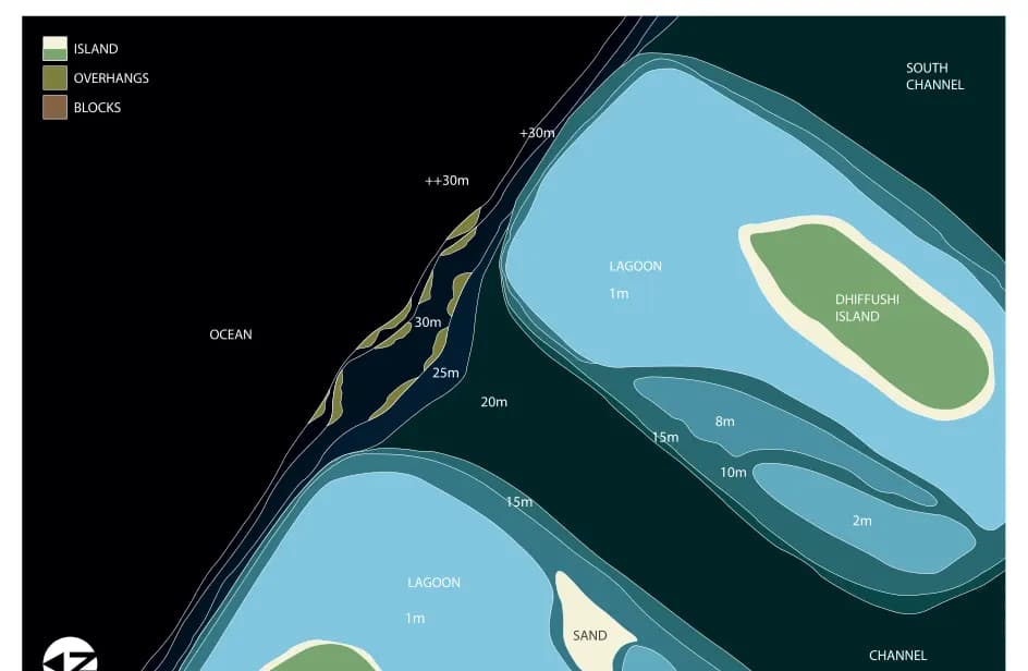 Bathymetric map of Dhifushi