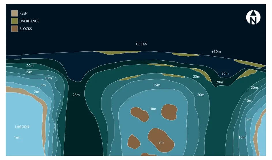 Bathymetric map of Olhugiri Kandu