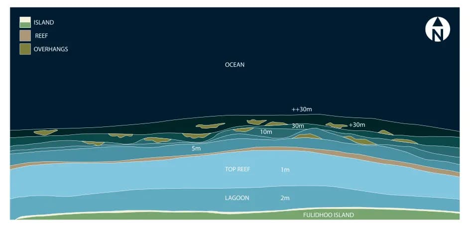 Bathymetric map of Fulidhoo Caves