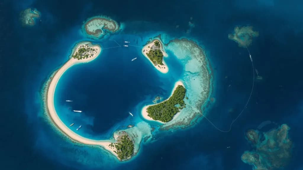 Aerial view of a Maldivian atoll