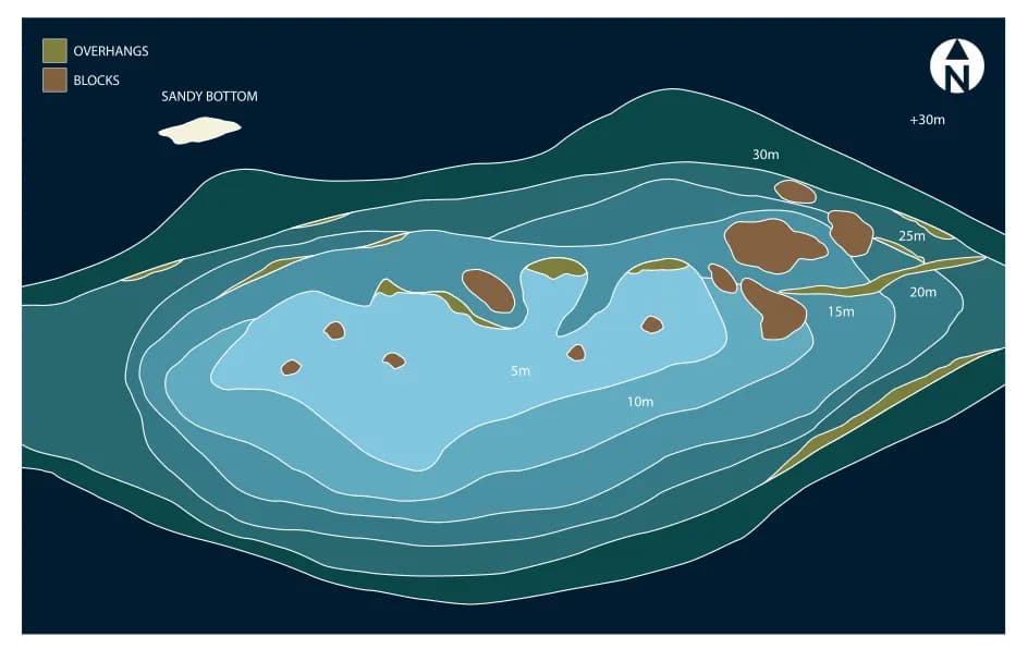 Bathymetric map of Orimas Thila