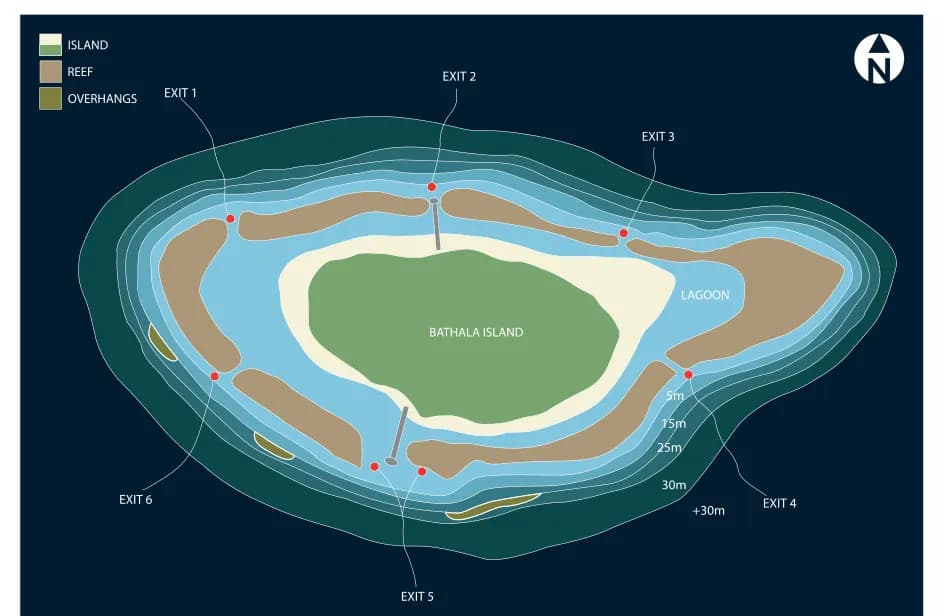 Bathymetric map of Bathala House Reef