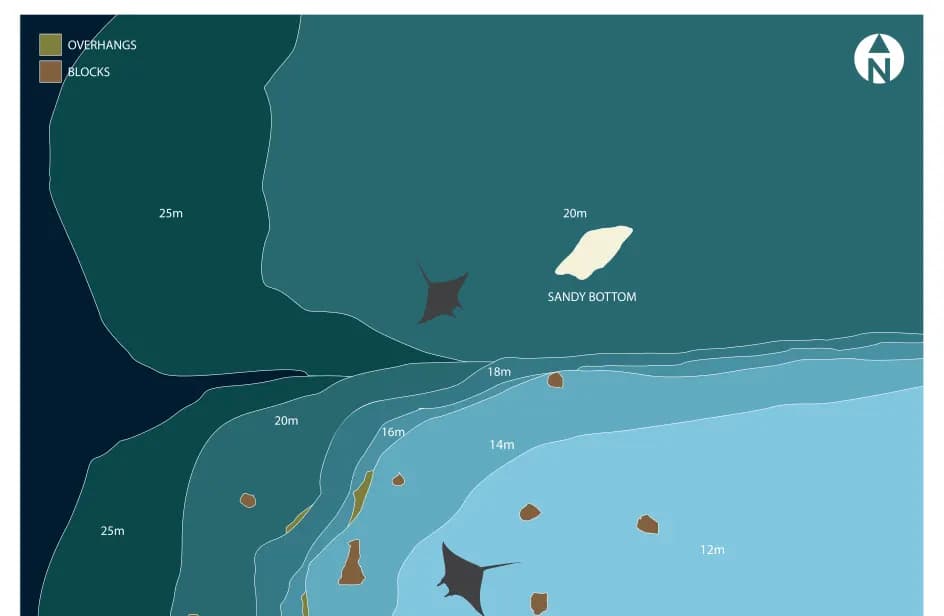 Bathymetric map of Donkalo Manta Point