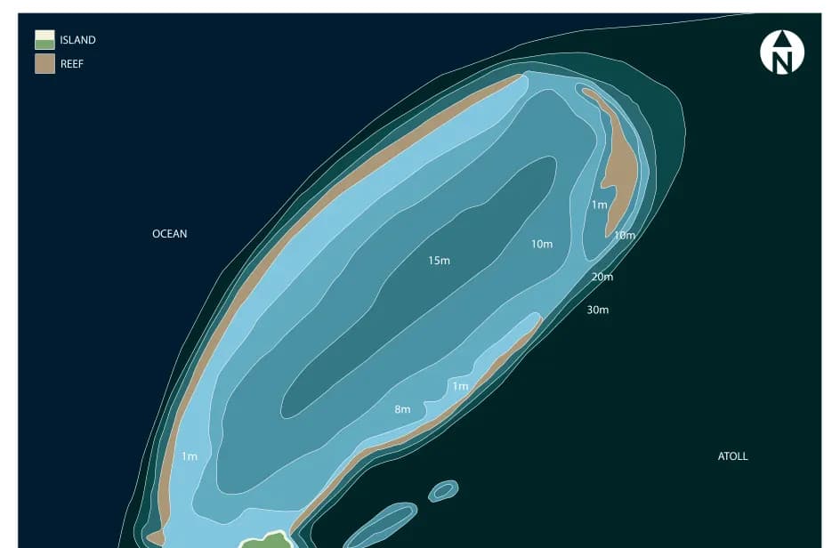 Bathymetric map of Gangehi Lagoon