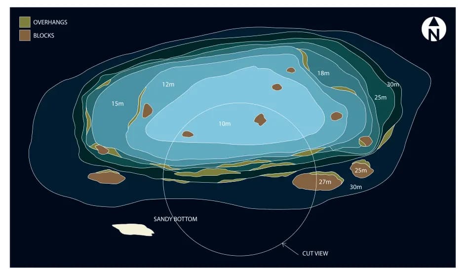 Bathymetric map of Maalhos Thila