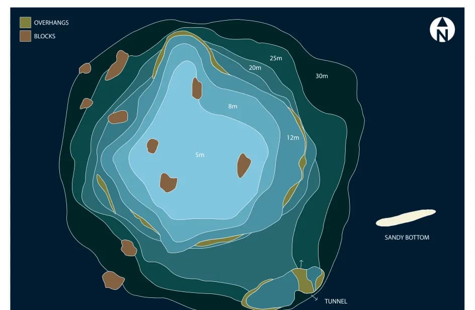 Bathymetric map of Maayaa Thila