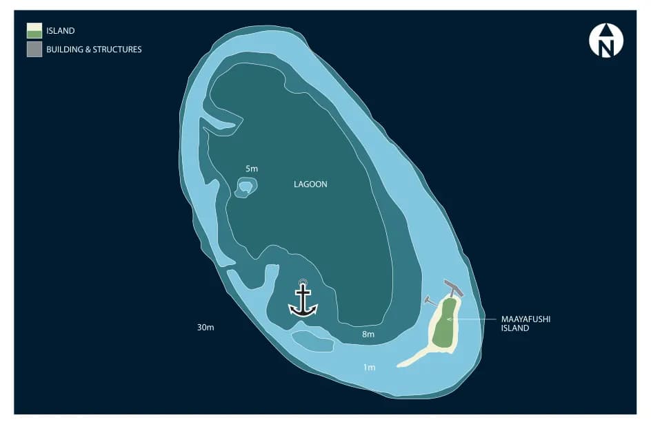 Bathymetric map of Maayaafushi Lagoon