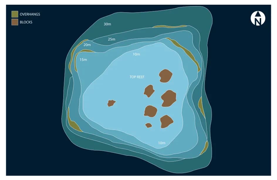 Bathymetric map of Angaga Thila