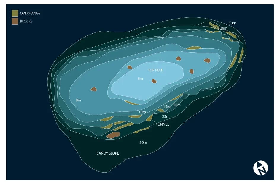 Bathymetric map of Bulhaa Thila