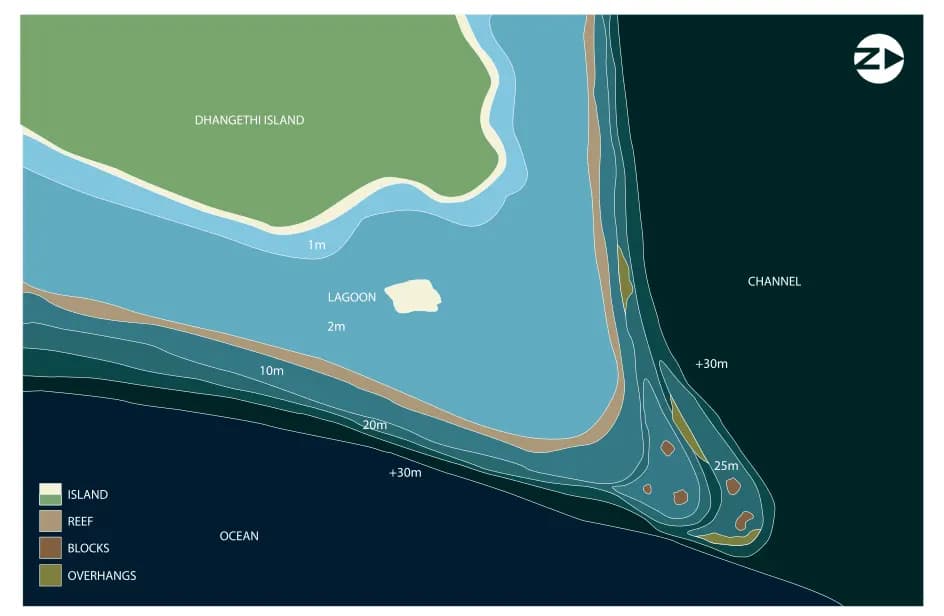 Bathymetric map of Dhangethi North