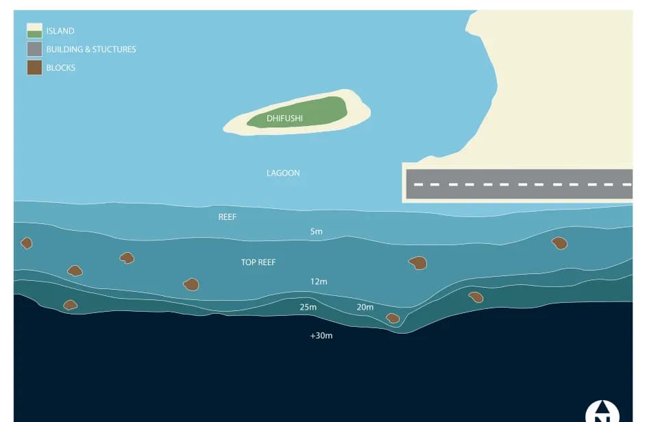 Bathymetric map of Dhifushi Beyru