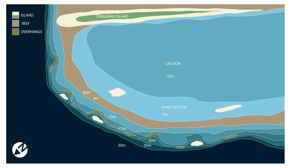 Bathymetric map of Dhigurah Arches
