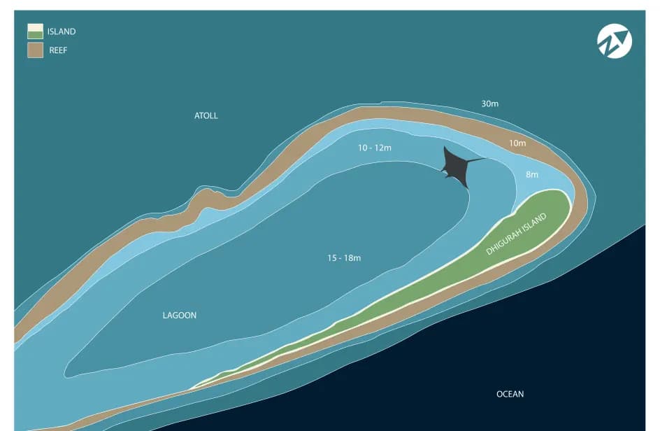 Bathymetric map of Dhigurah Lagoon