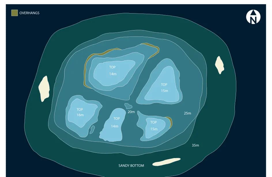 Bathymetric map of Five Rocks