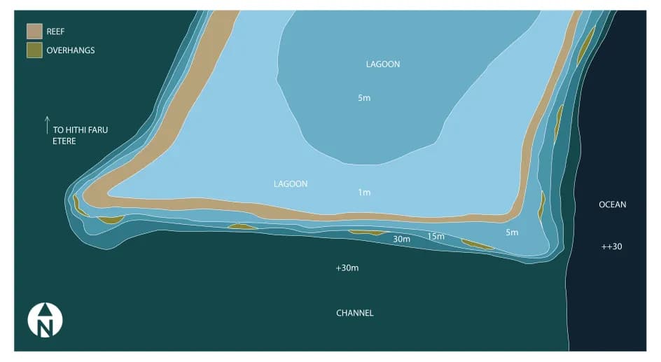 Bathymetric map of Hithi Faru Beyru