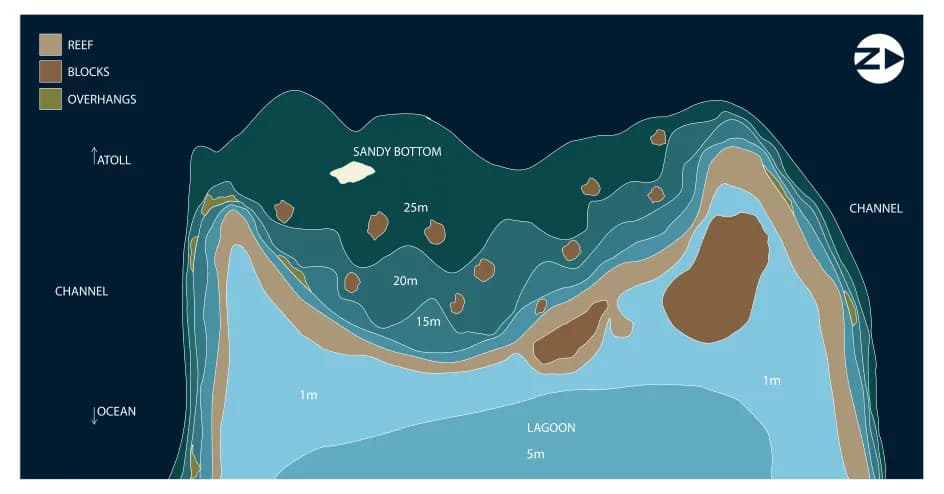 Bathymetric map of Hithi Faru Etere