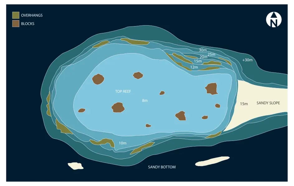 Bathymetric map of Lucky Rock