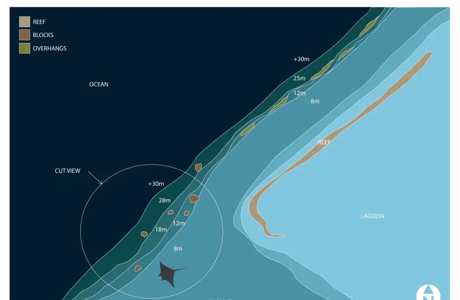 Bathymetric map of Rangali Madivaru