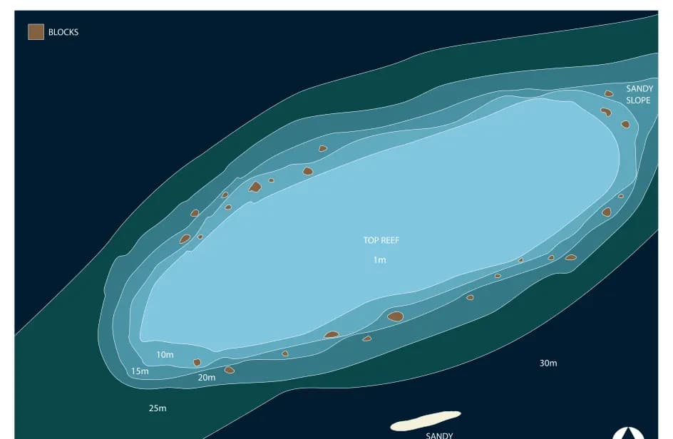 Bathymetric map of Thala Faru