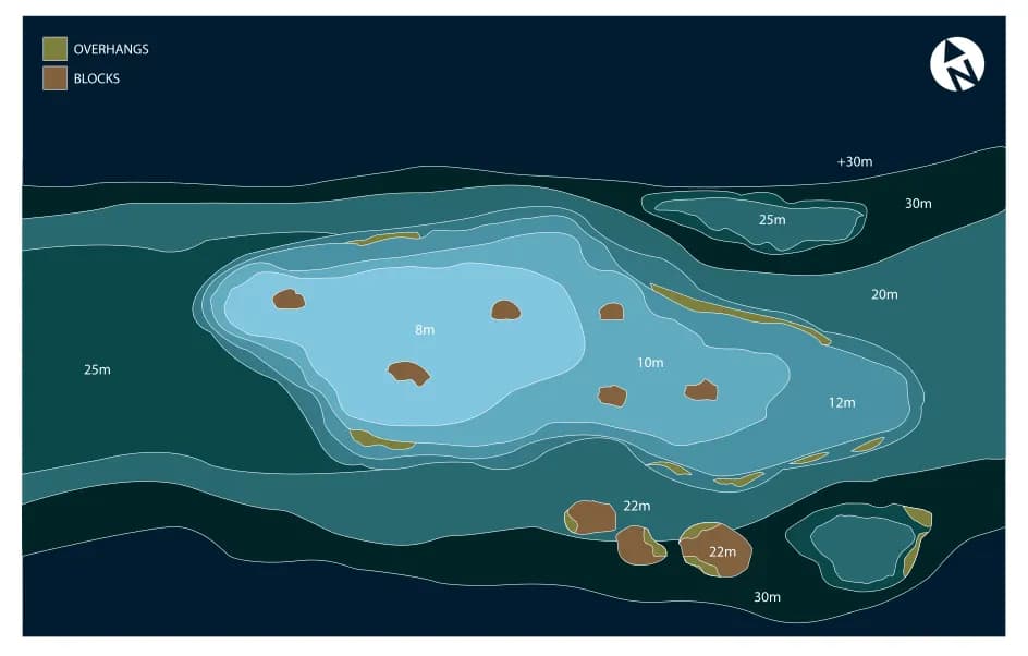 Bathymetric map of Thinfushi Thila