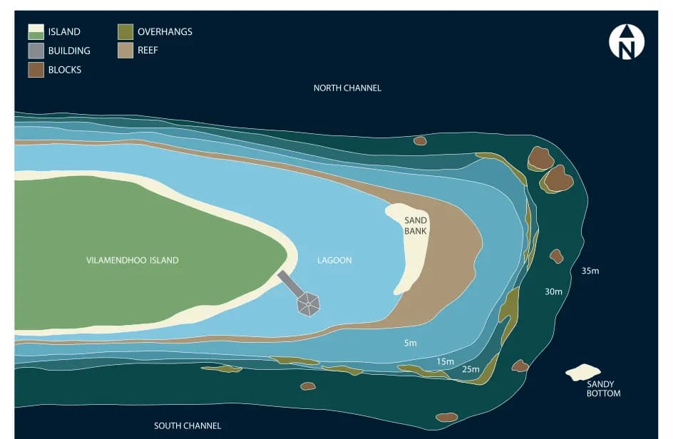 Bathymetric map of Vilamendhoo Caves