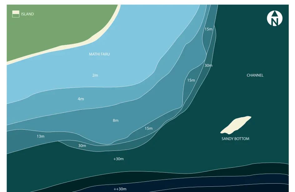 Bathymetric map of Goidhoo Kandu