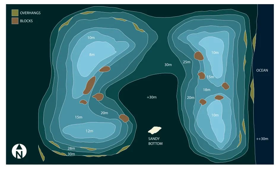 Bathymetric map of Filitheyo Thila