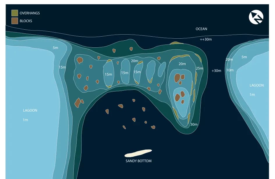 Bathymetric map of Seven Stingrays