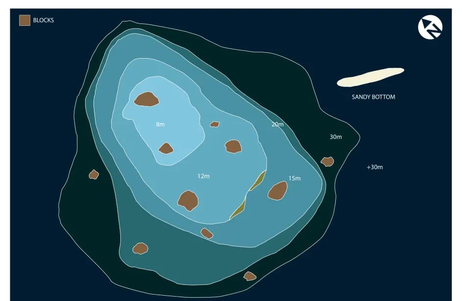 Bathymetric map of Thinadhoo Thila
