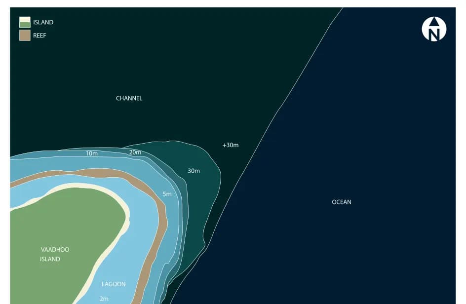 Bathymetric map of Vaadhoo Kandu