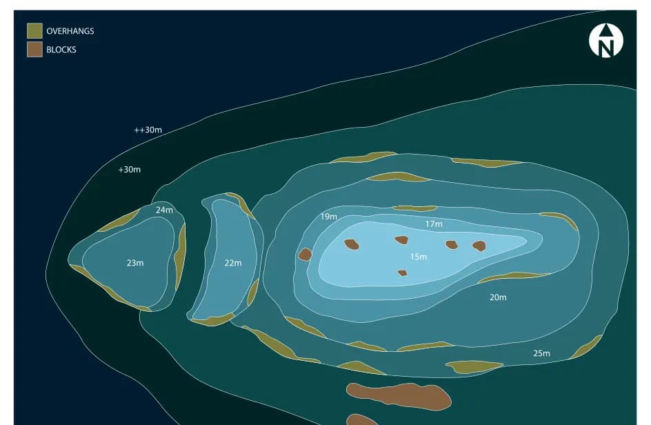 Bathymetric map of Heaven And Hell