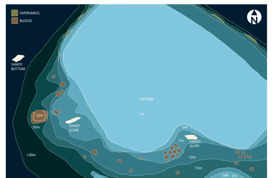 Bathymetric map of Maa Giri