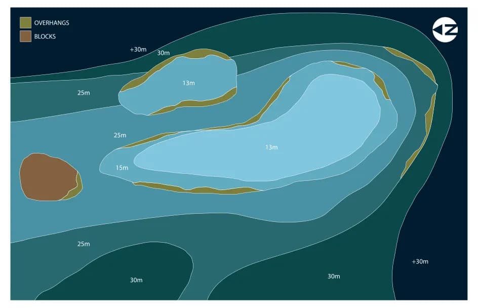 Bathymetric map of Okobe Thila